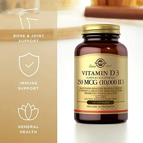 Vitamin D3 250 MCG (10,000 IU) 120 Softgels I645