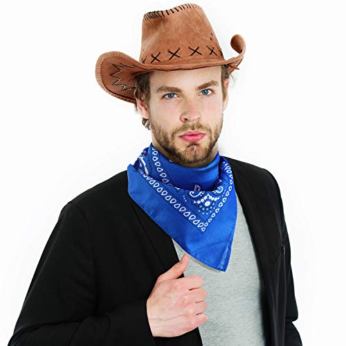6 Set Western Cowboy Hat with Bandanna V1197