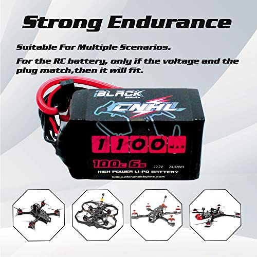6S 1100mAh 100C 22.2V Lipo Battery with XT60 Plug (2 PCS) L350998