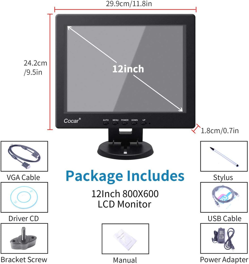 12 Inch LCD Touchscreen Monitor POS Systems Q295