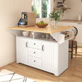 55.7'' Black Kitchen Island with Drop Leaf and 3 Drawers X970580
