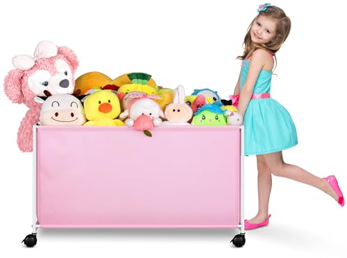 Black Large Toy Box with Wheels T671590