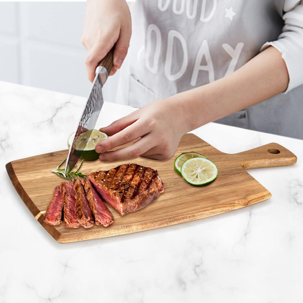 Acacia Wood Cutting Board with Handle V95972