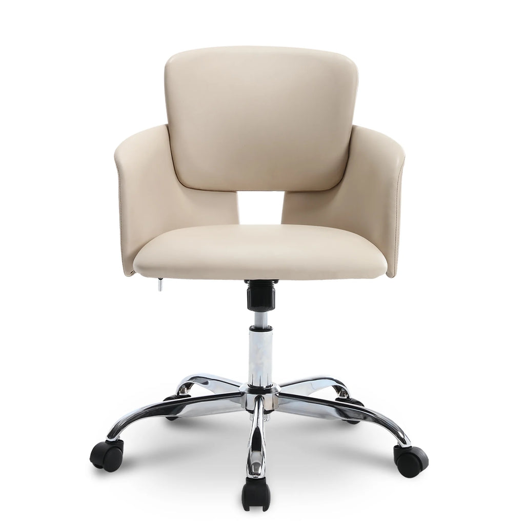 Beige Adjustable Height PU Leather Ergonomic Office Chair K9578