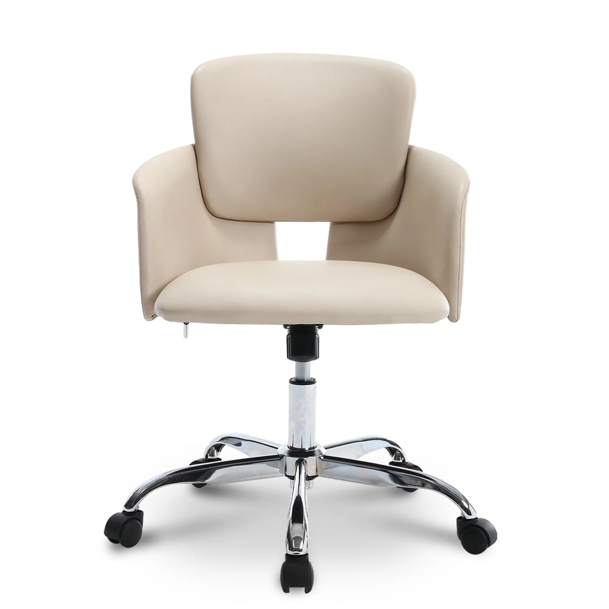Beige Adjustable Height PU Leather Ergonomic Office Chair K9578