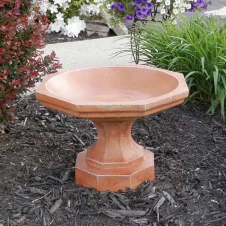 Beige Cast Stone Octagon Bird Bath G85863