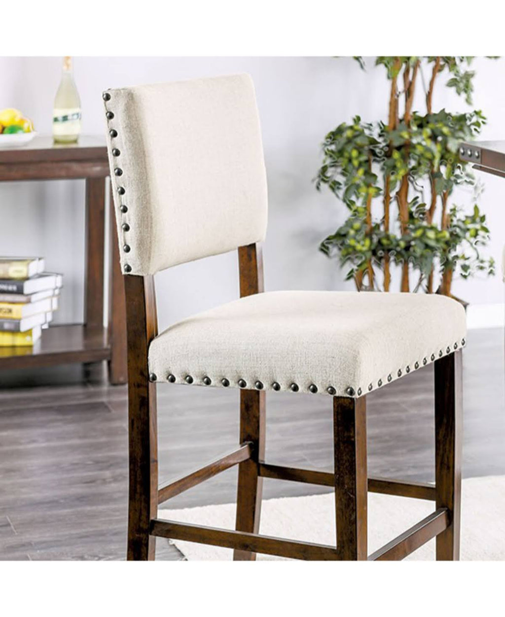 Brown Cherry Finish Counter Height Chair, Set of 2 G212