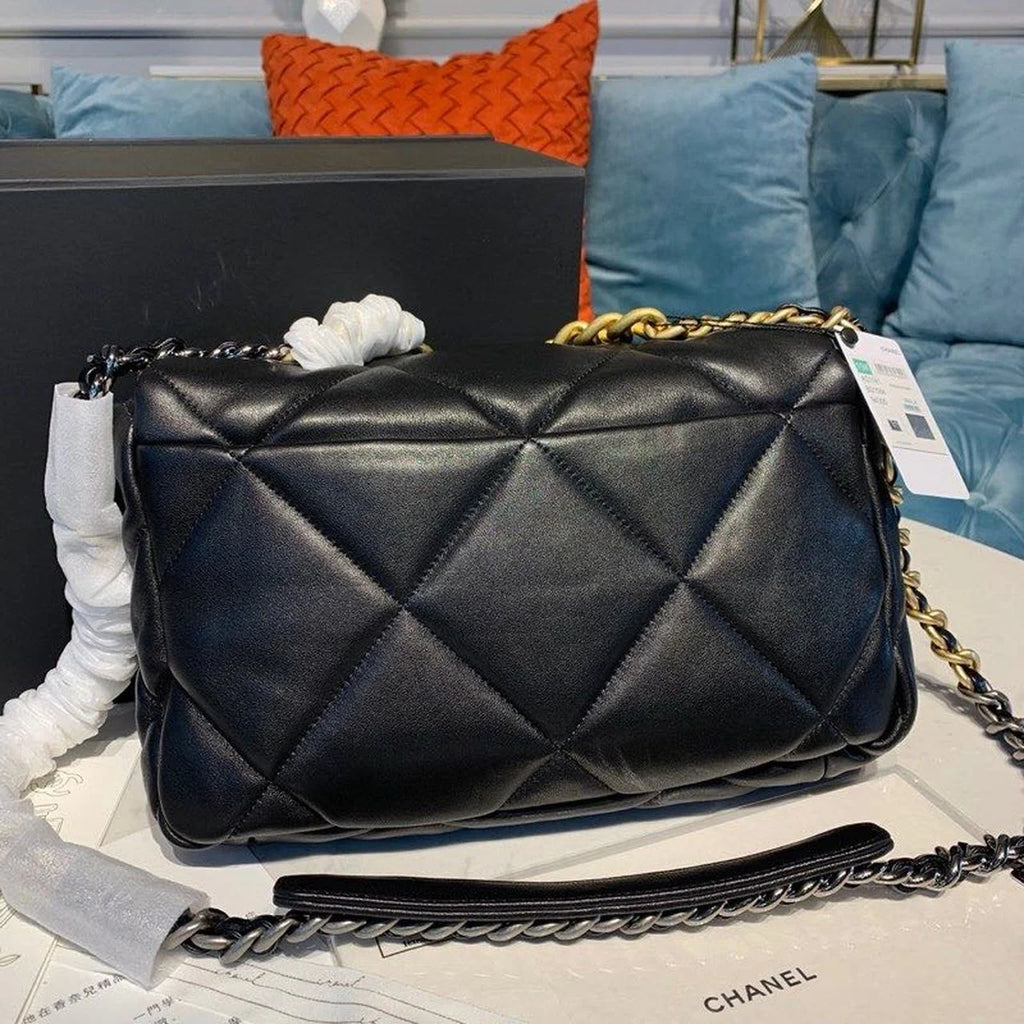 Black Goatskin Leather Flap Bag R427826