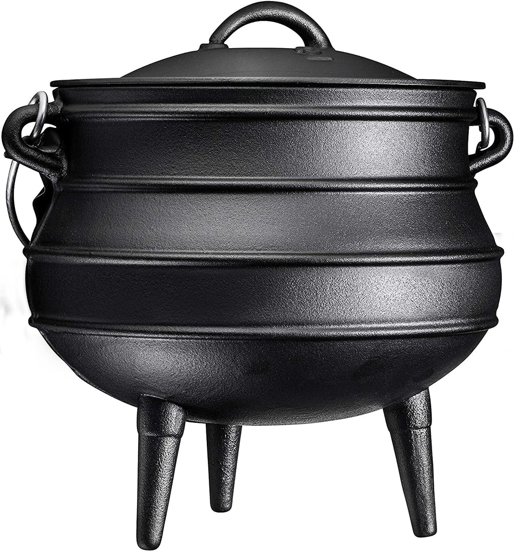 Cast Iron Pre-Seasoned Potjie Pot With Lid, 8 Quarts P989772