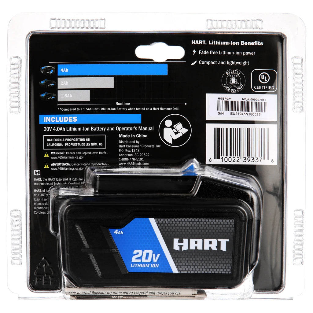 20V Lithium-Ion 4.0Ah Battery X819