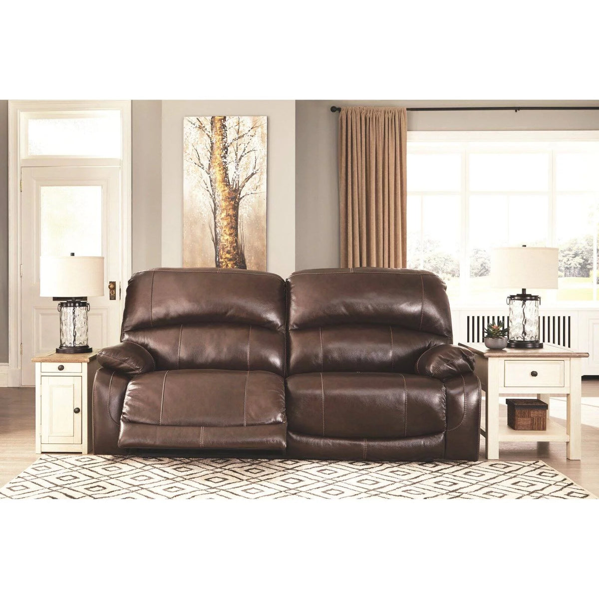 Gray Leather Power Reclining Sofa Z2581