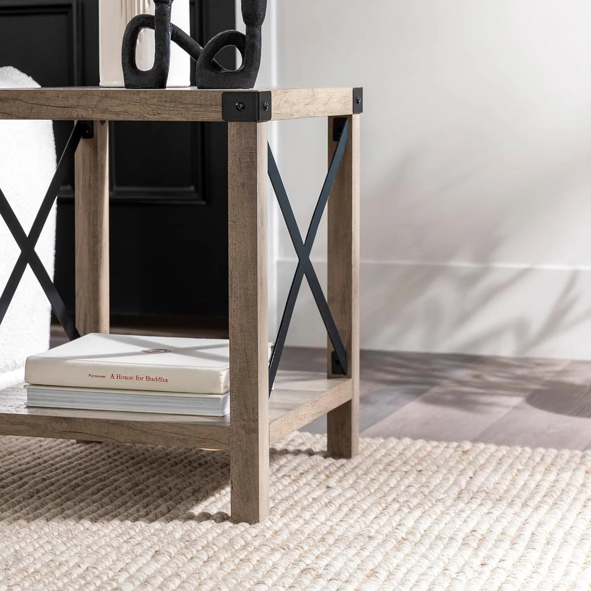 18 Inch Grey Wash Side Table X594