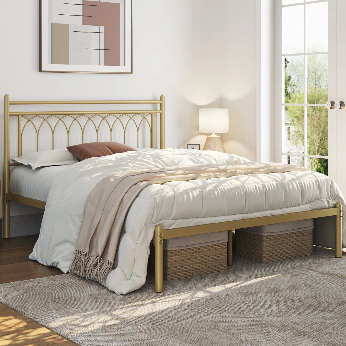 Black Queen Metal Platform Bed K706