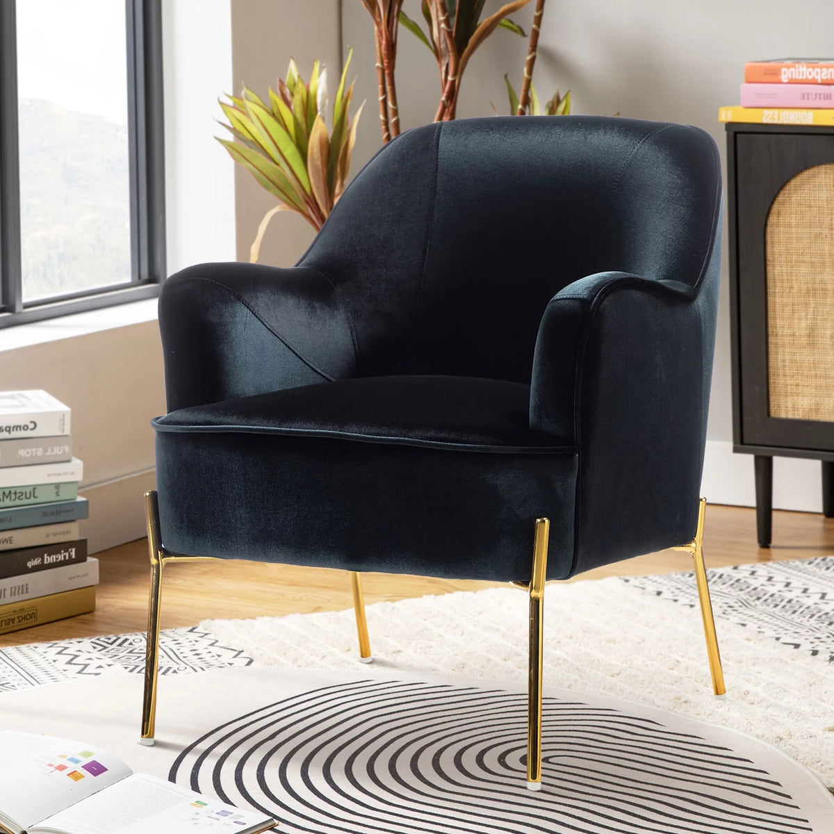 Pink Velvet Upholstered Accent Chair G329712