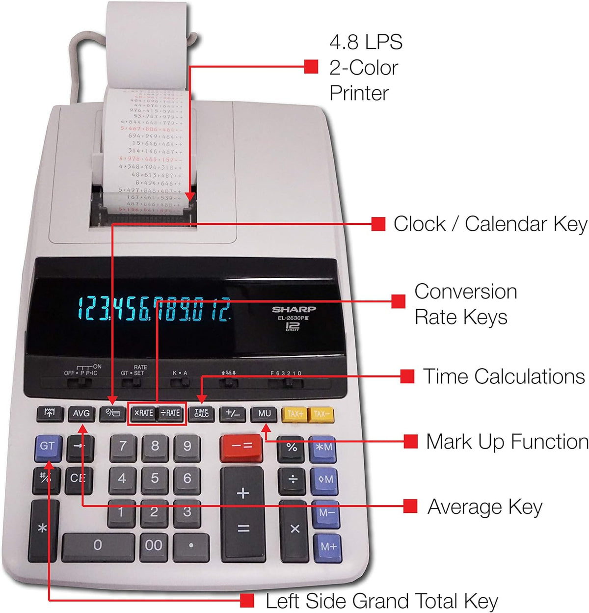 12 Digit Commercial Printing Calculator L22931
