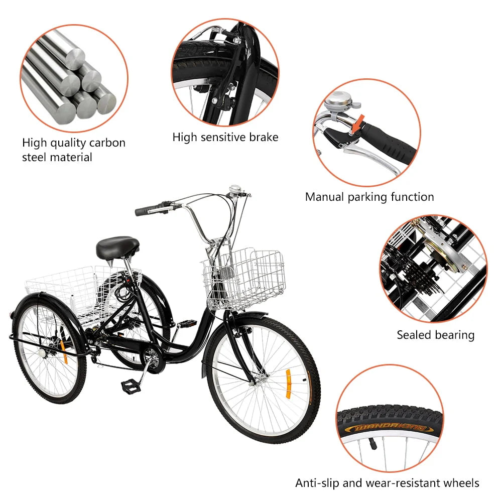 24" 7 Speed Adult Tricycle O9372