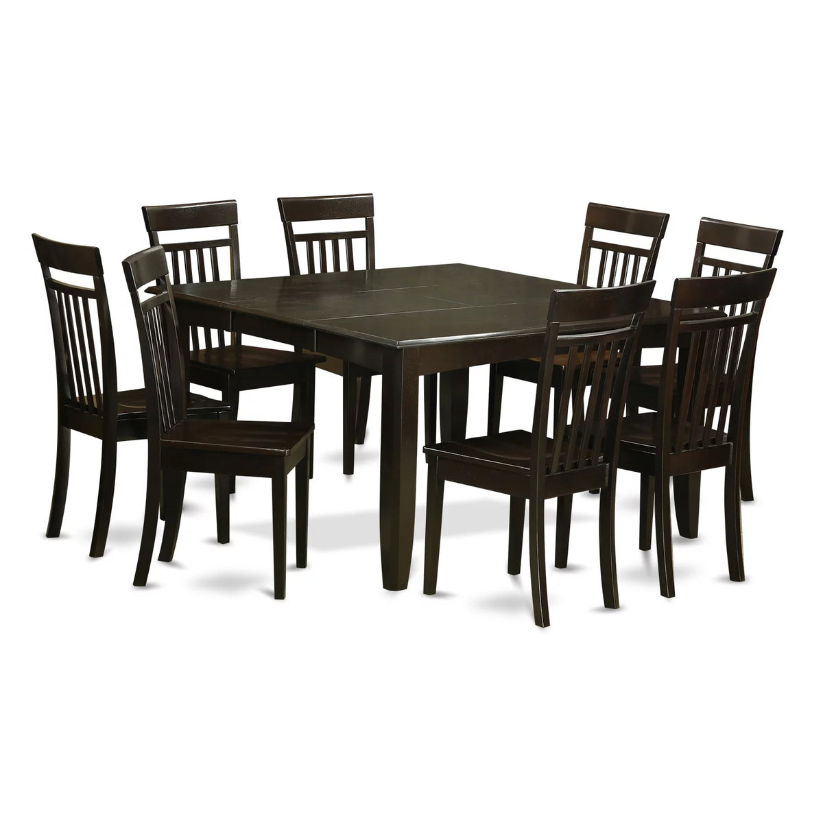 9-piece Cappuccino Dining Set with Wood Chairs H133482