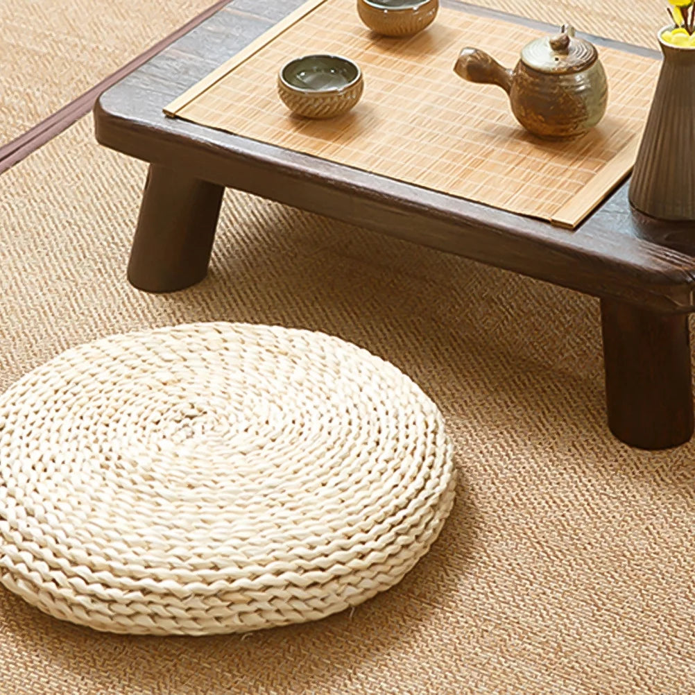 Round Straw Weave Floor Pillow R5173
