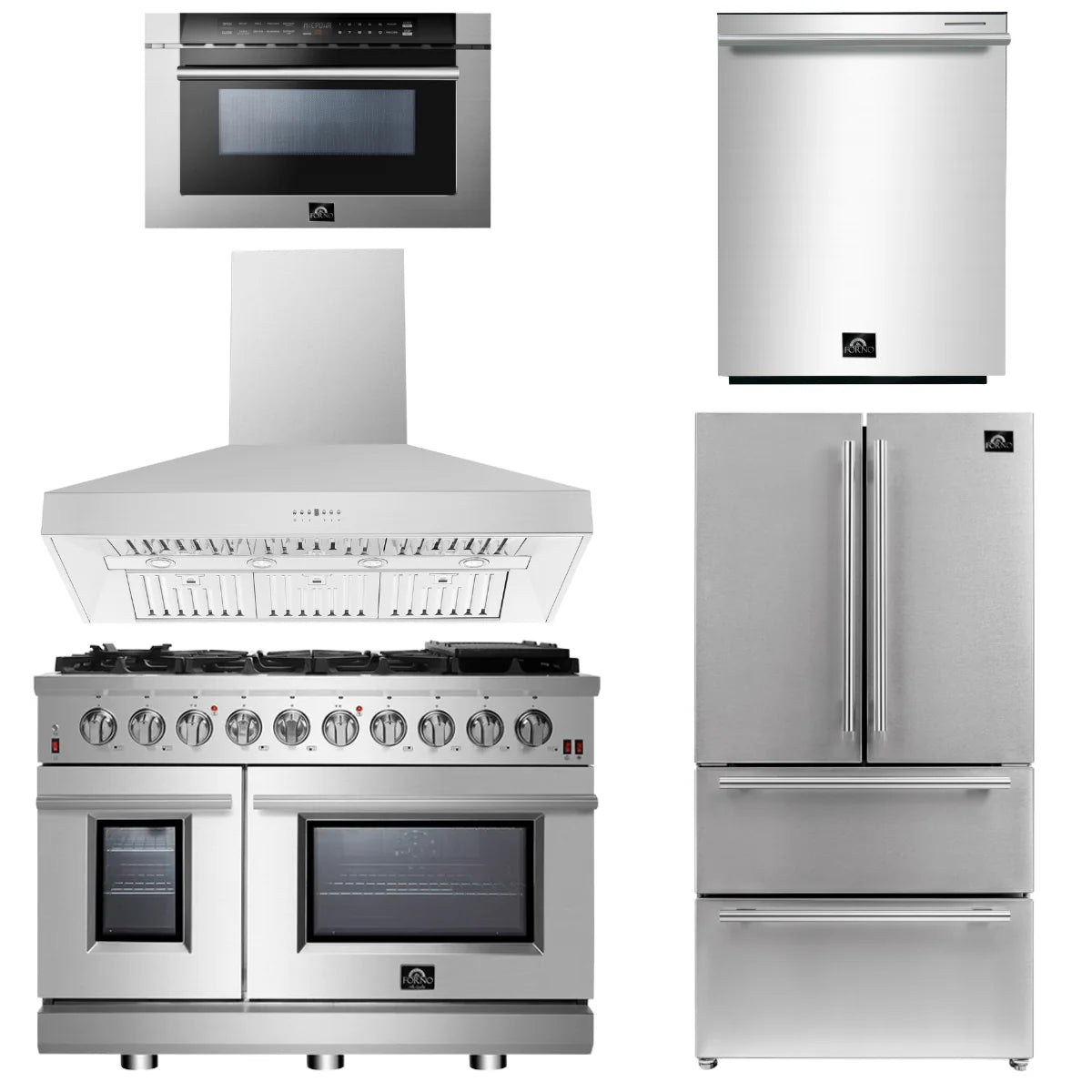 48 Gas Range, Range Hood, 36 Refrigerator, Dishwasher, Microwave Drawer I55295