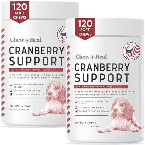 120 Cranberry Soft Chew Dog UTI Treatment Supplements with Echinacea and Vitamin C M50047