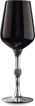 Black Silver Wine Glasses Set Of Twelve C186