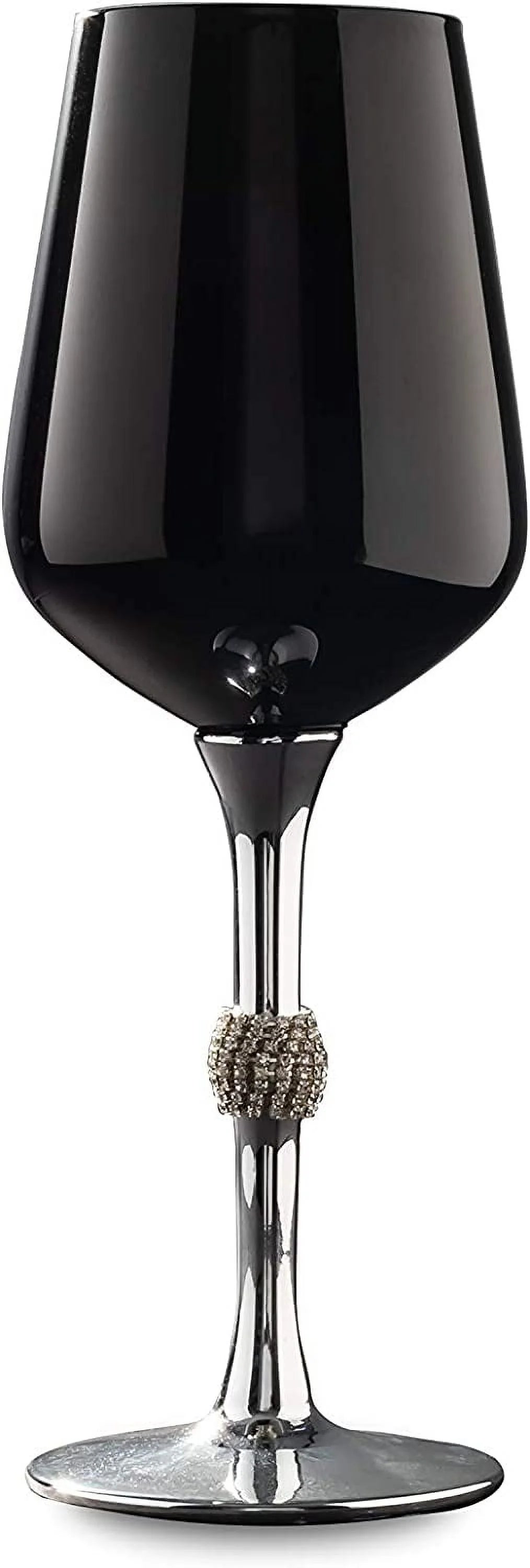 Black Silver Wine Glasses Set Of Twelve C186