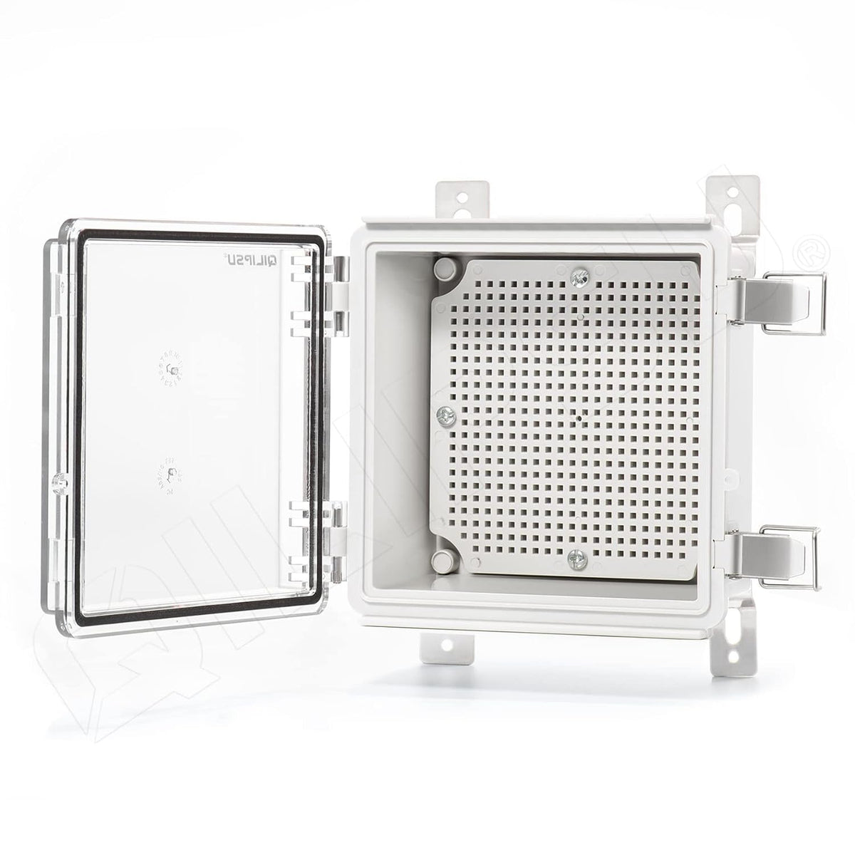 Junction Box with Mounting Plate, IP67 Waterproof ABS Plastic Grey E128135