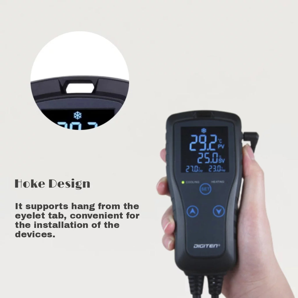 2-Stage Temperature Controller Thermostat Outlet 110V 10A I291015
