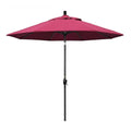 9 ft. Stone Black Aluminum Market Patio Umbrella in Hot Pink Sunbrella H5232