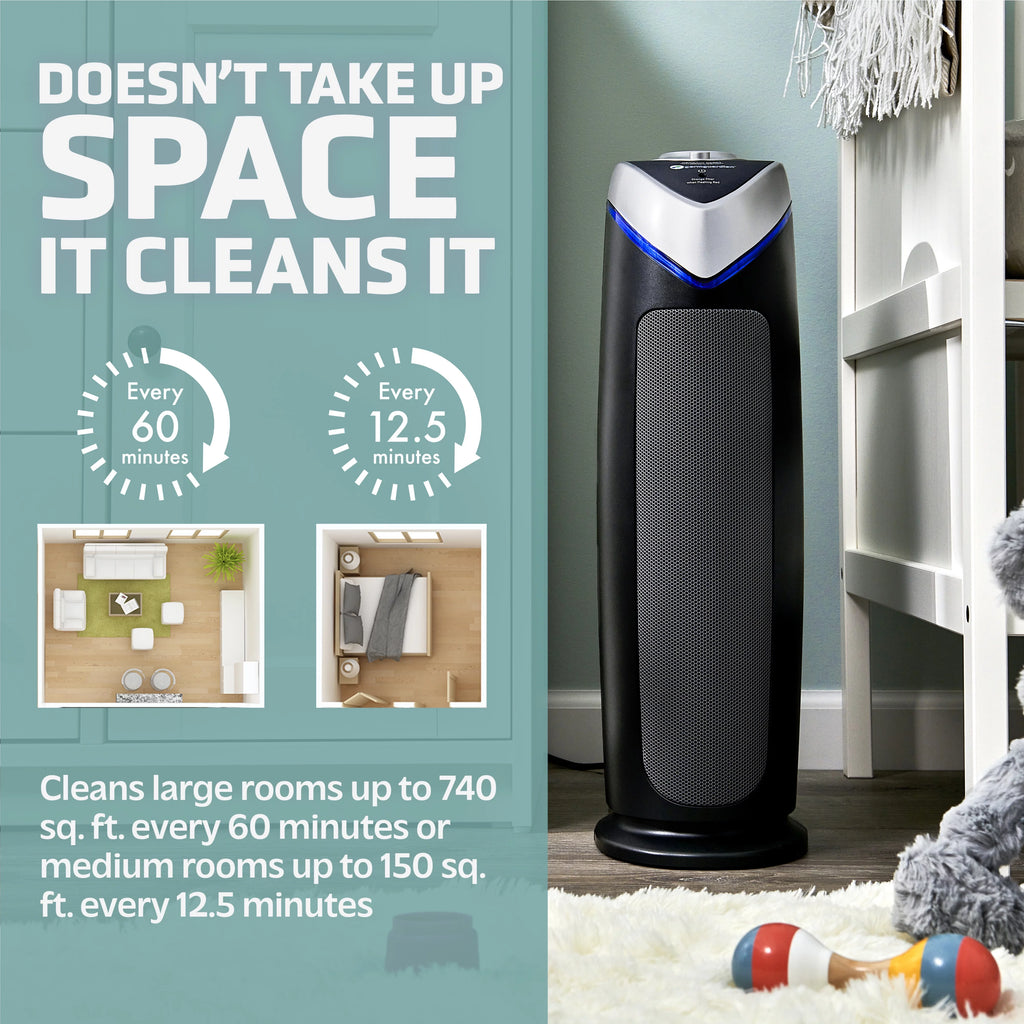 Tower Air Purifier with True HEPA Filter and UV-C Sanitizer, 2-Pack J142