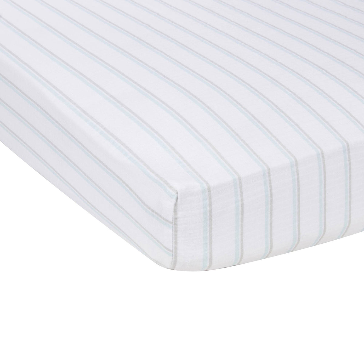 Blue and Gray Stripes Muslin Crib Sheet M6403