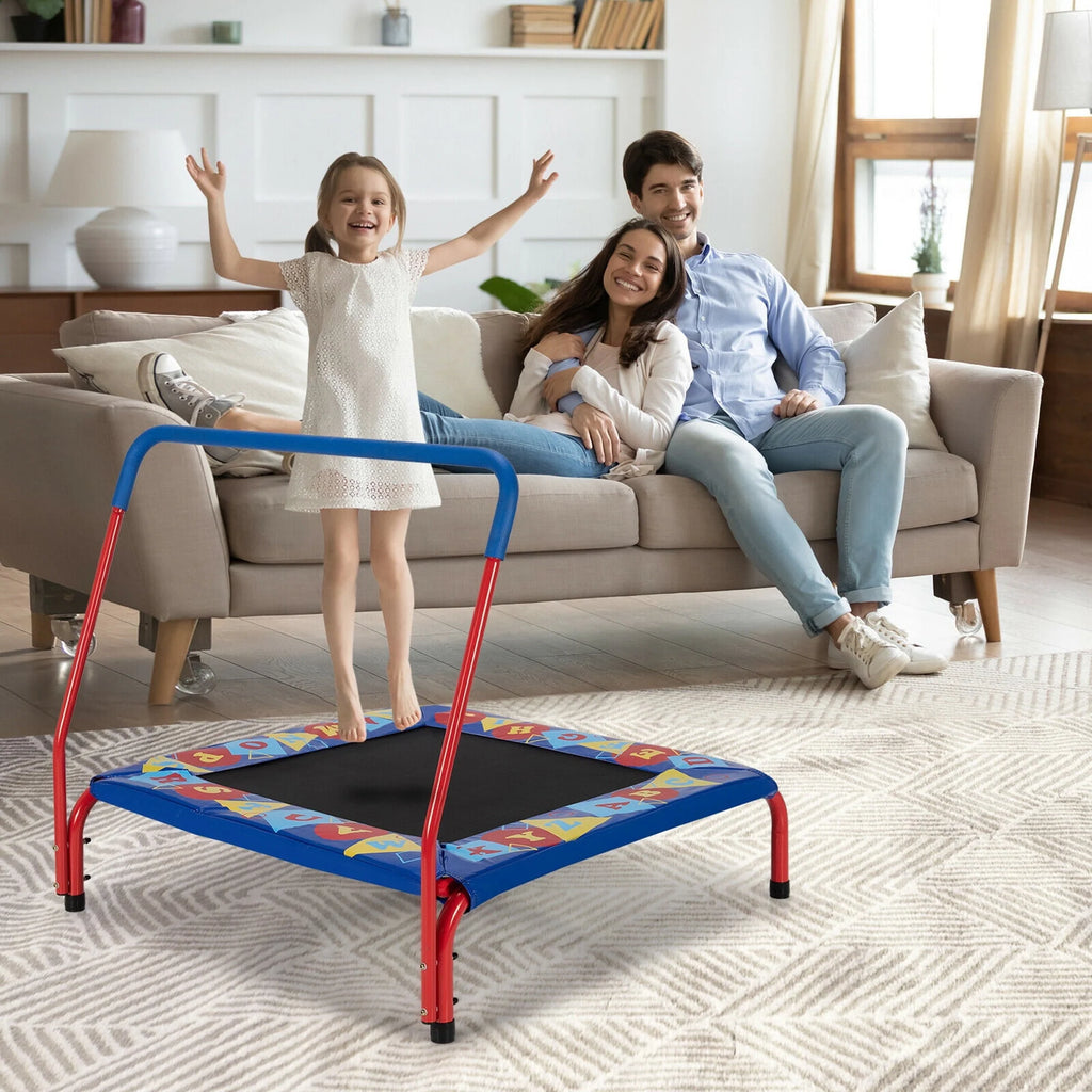 36'' Kids Square Trampoline with Foam Handrail K300130