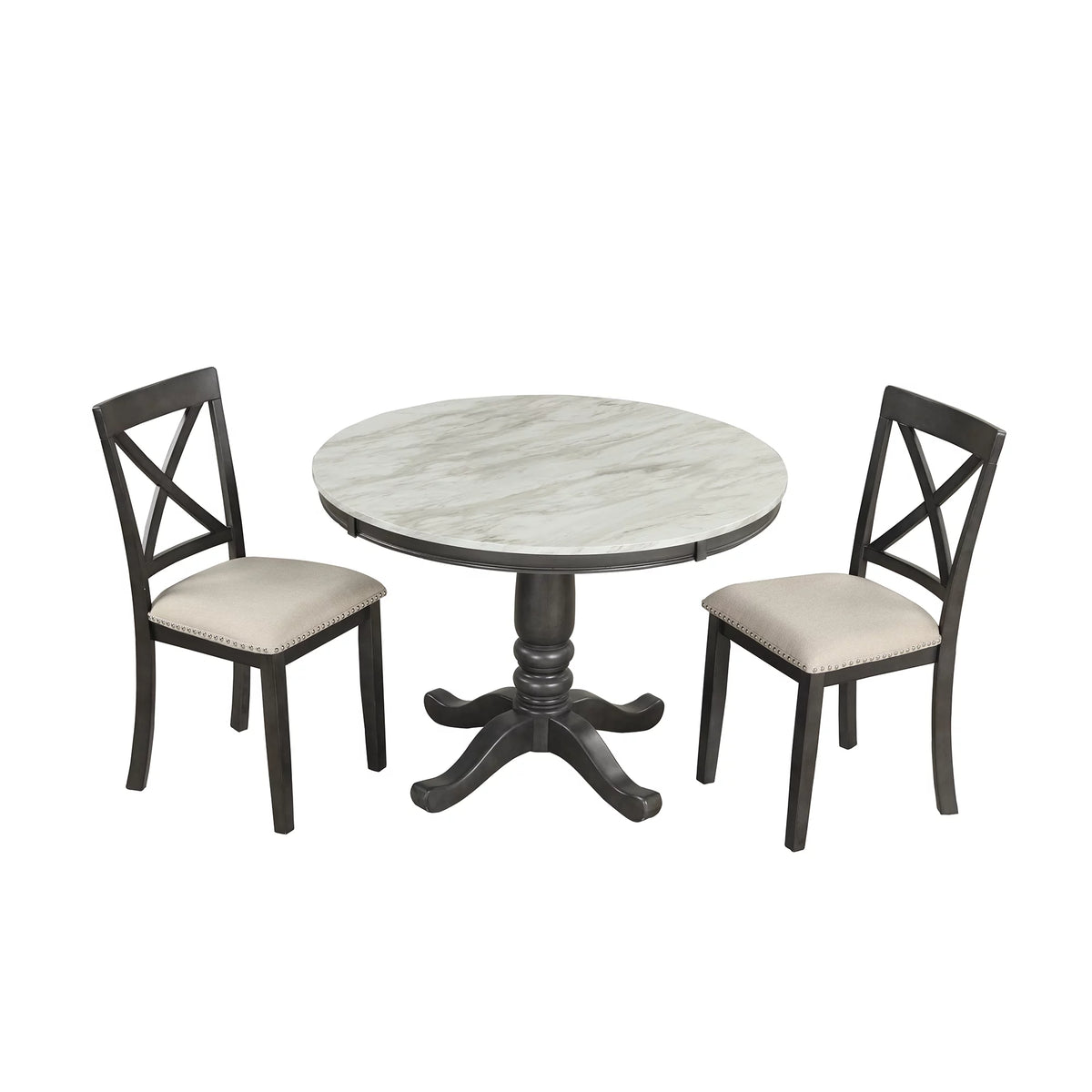 5 Piece Solid Wood Dining Room Set with 4 Chairs E3423