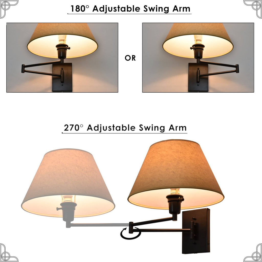 Black Swing Arm Wall Lamp U9413