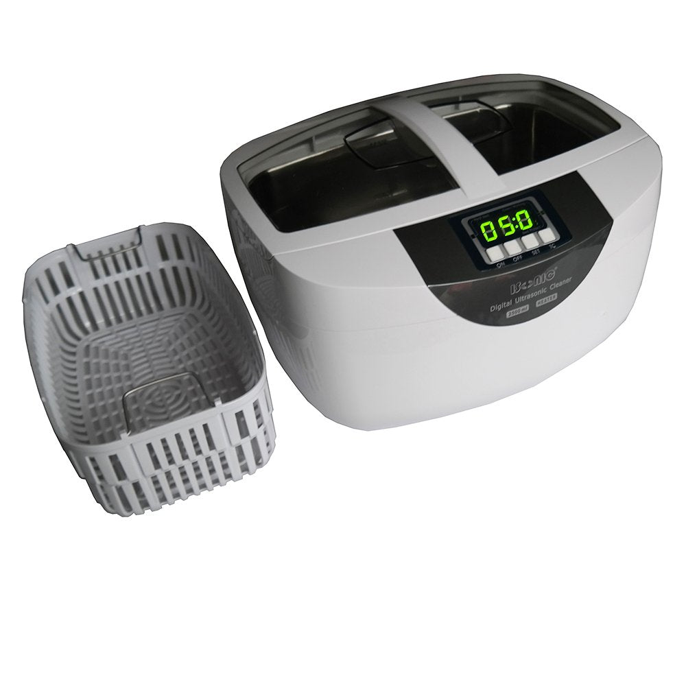 Commercial Ultrasonic Cleaner, 2.5L, White, Plastic Tray, 110V Y457
