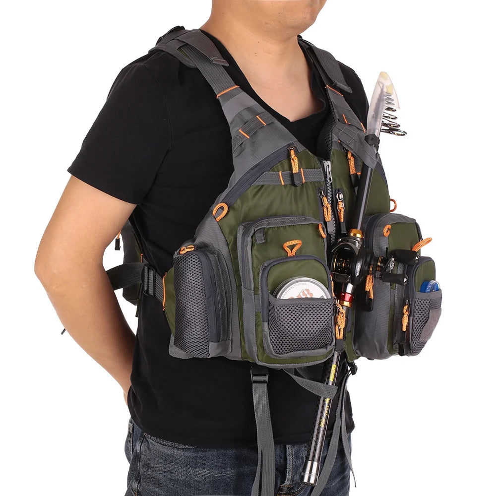 Outdoor Padded Fishing Life Jacket Swimming Sailing Waistcoat Utility Vest Floatation Device Q275