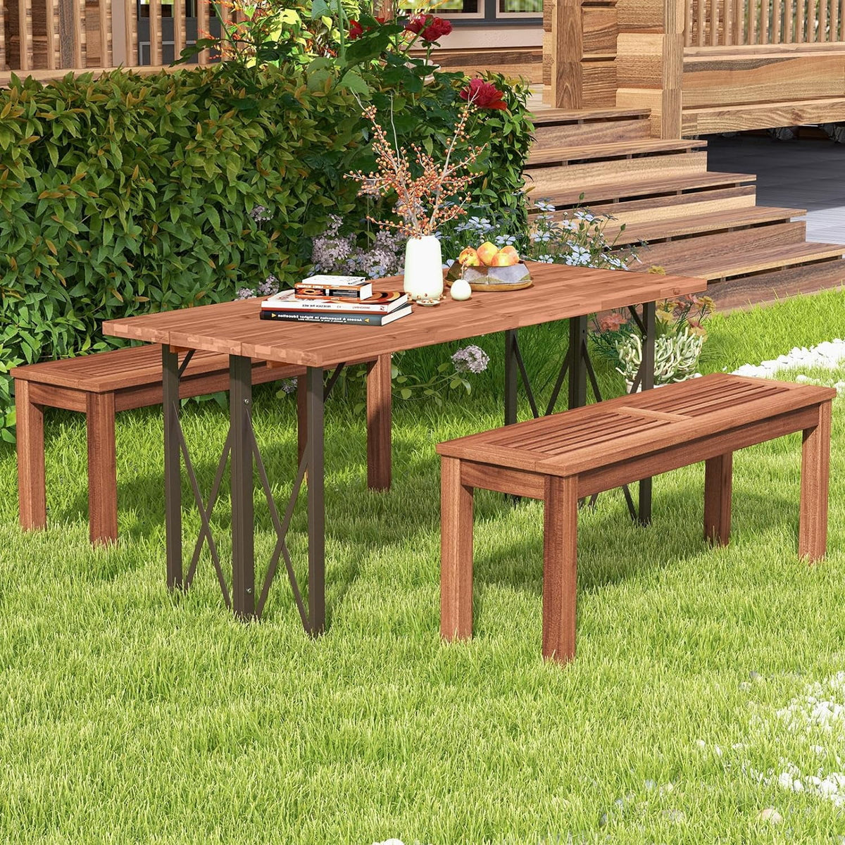 Weather Resistant Solid Wood 2 Seater Outdoor Bench B998006