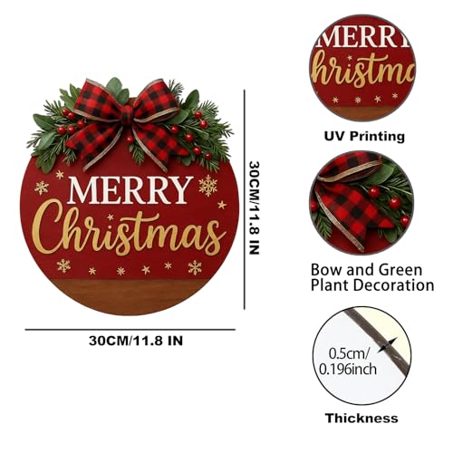 Christmas Wreath Hanging Sign with Bow D121