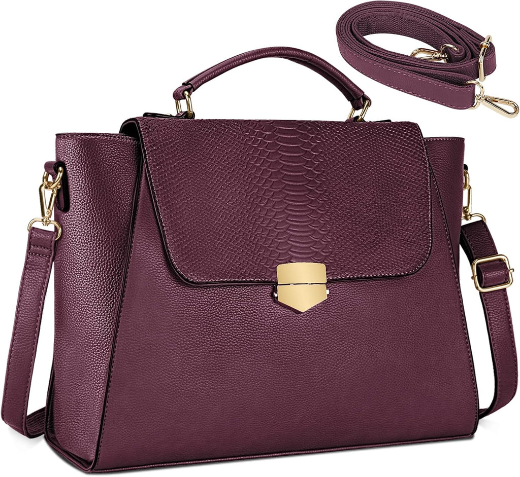Black 15.6 Inch Leather Laptop Tote Bag Q79668