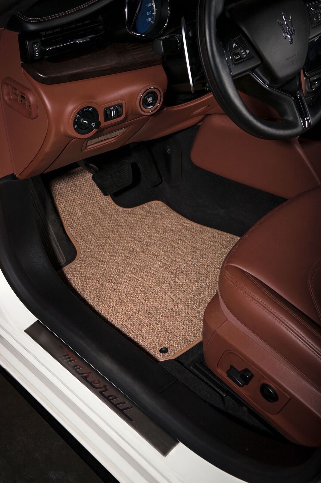 Beige All-Weather Textile Car Mats for Tesla Model X V776
