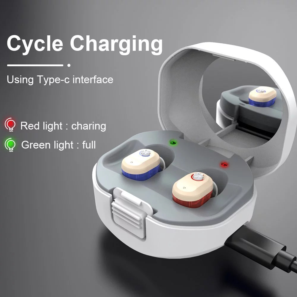 In-ear Rechargeable Sound Amplifiers with Charging Case E992168