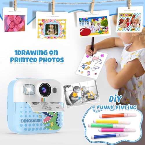 Blue 1080P Instant Print Kids Camera Toy Z822