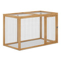 Wood Chicken Cage Rabbit Hutch with Openable Roof and Side Door, 45 x 24 x 28 inch Y58400