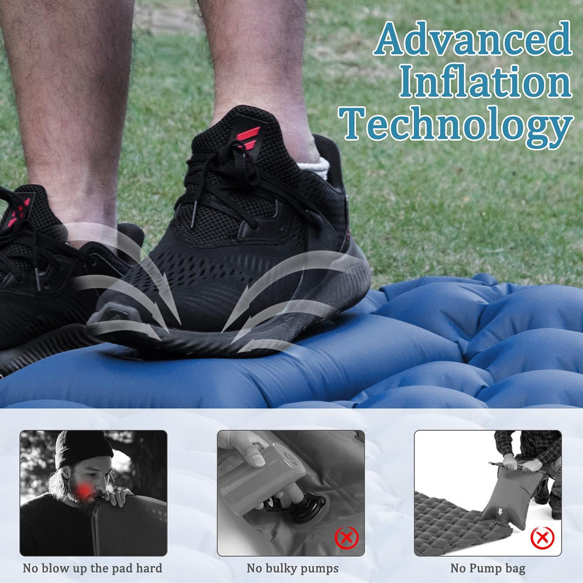 Inflatable Camping Pad for 2 Person Lightweight Waterproof Air Mattress X996228