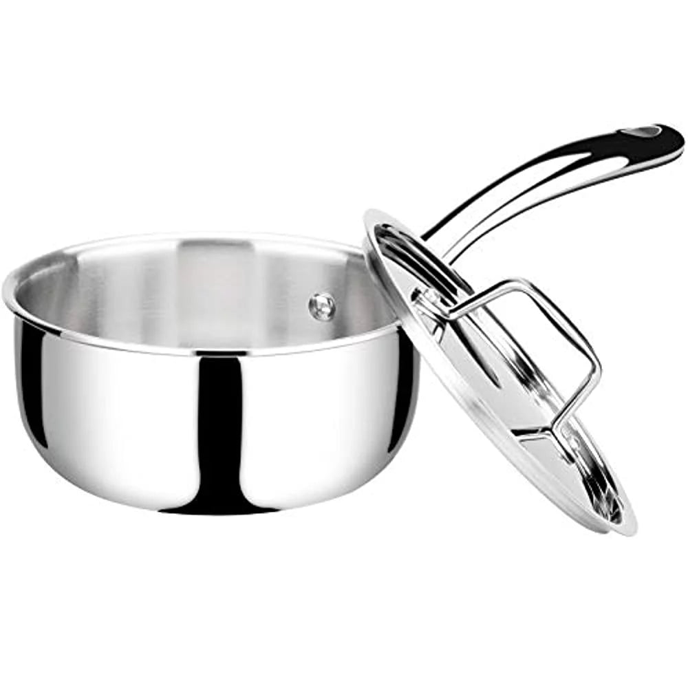 Whole-Clad Tri-Ply Stainless Steel Saucepan with Lid, 1.6 Quart G681997