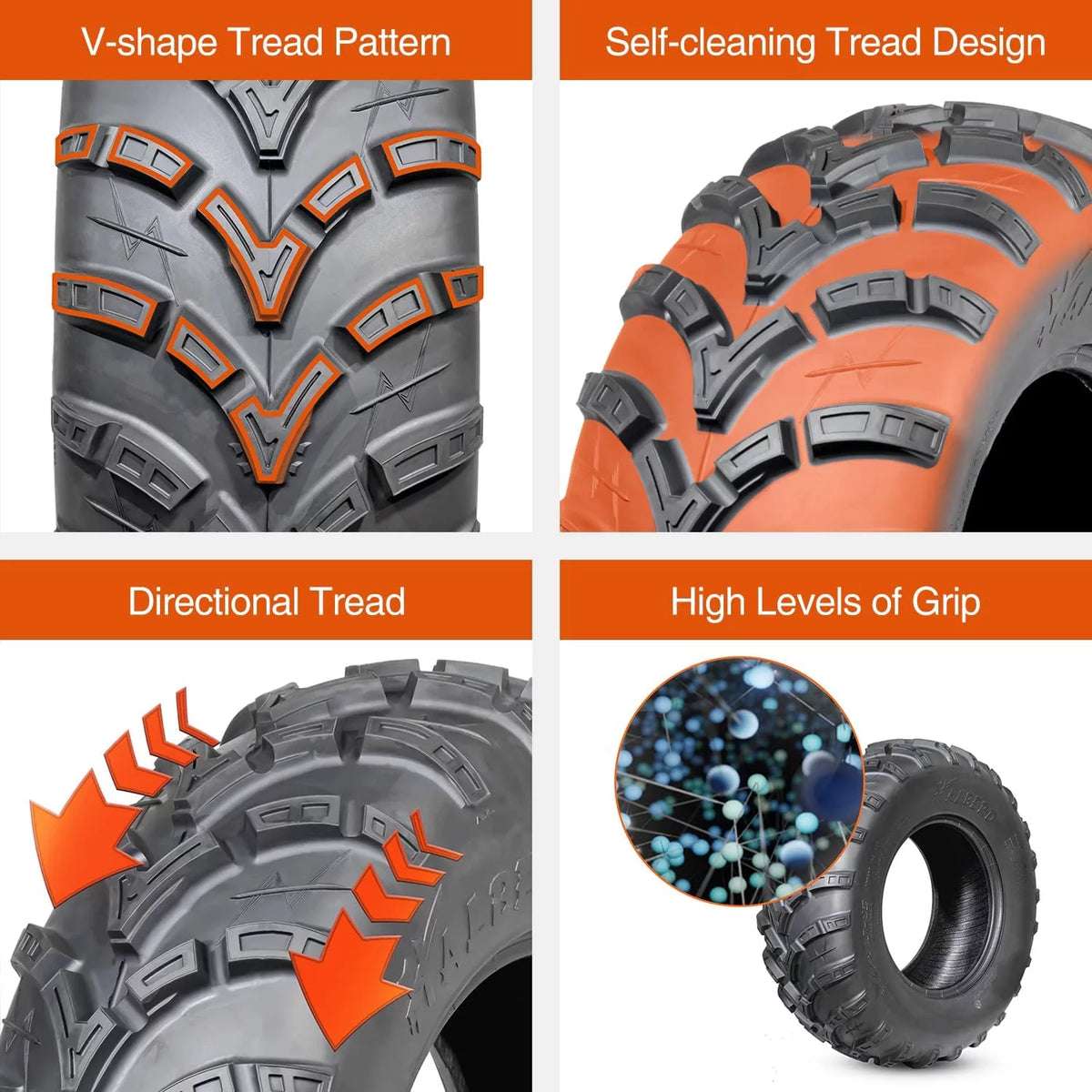 25x8-12 Front & 25x10-12 Rear All Terrain Tires Set of 4 Z270