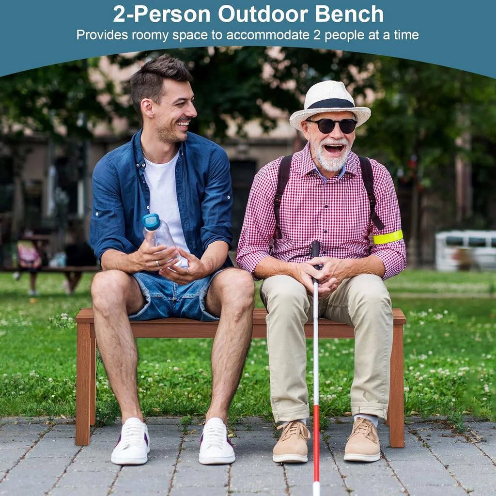Weather Resistant Solid Wood 2 Seater Outdoor Bench B998006