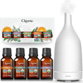 Organic Essential Oils Set 15ML White Ceramic Diffuser T644888