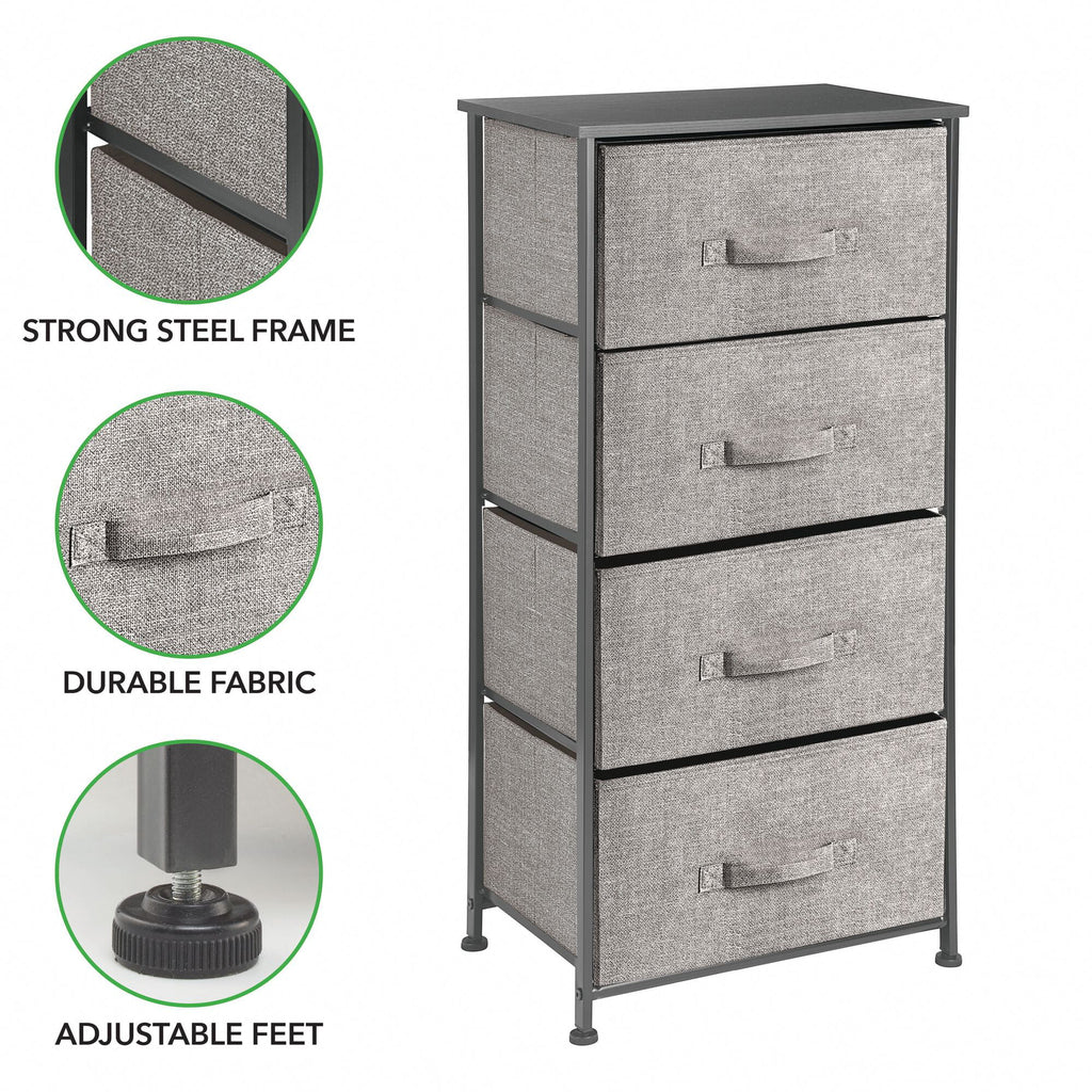 Tall Dresser Storage Tower with 4 Fabric Drawers S44764