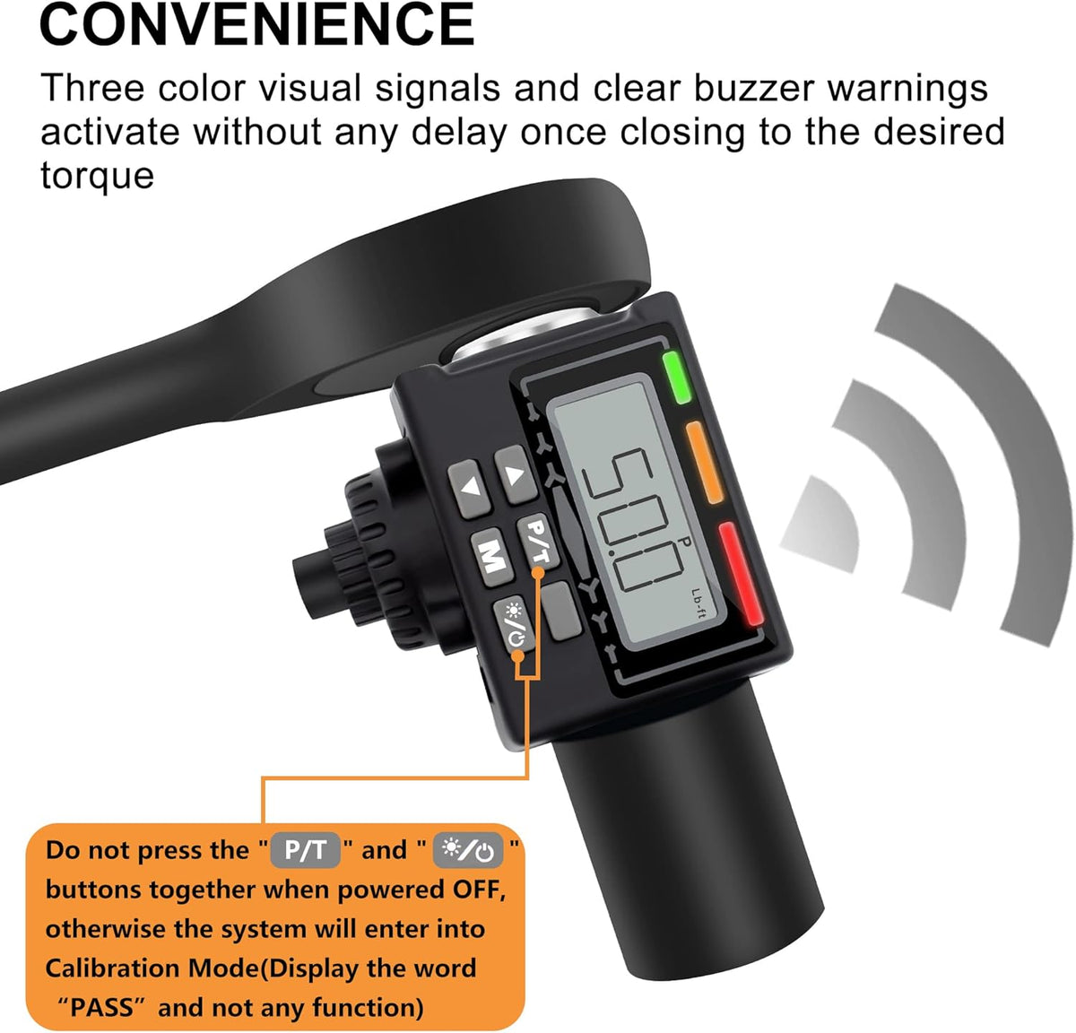 1/2" Digital Torque Adapter Converter with Tire Pressure Gauge, Pack of 2 C250